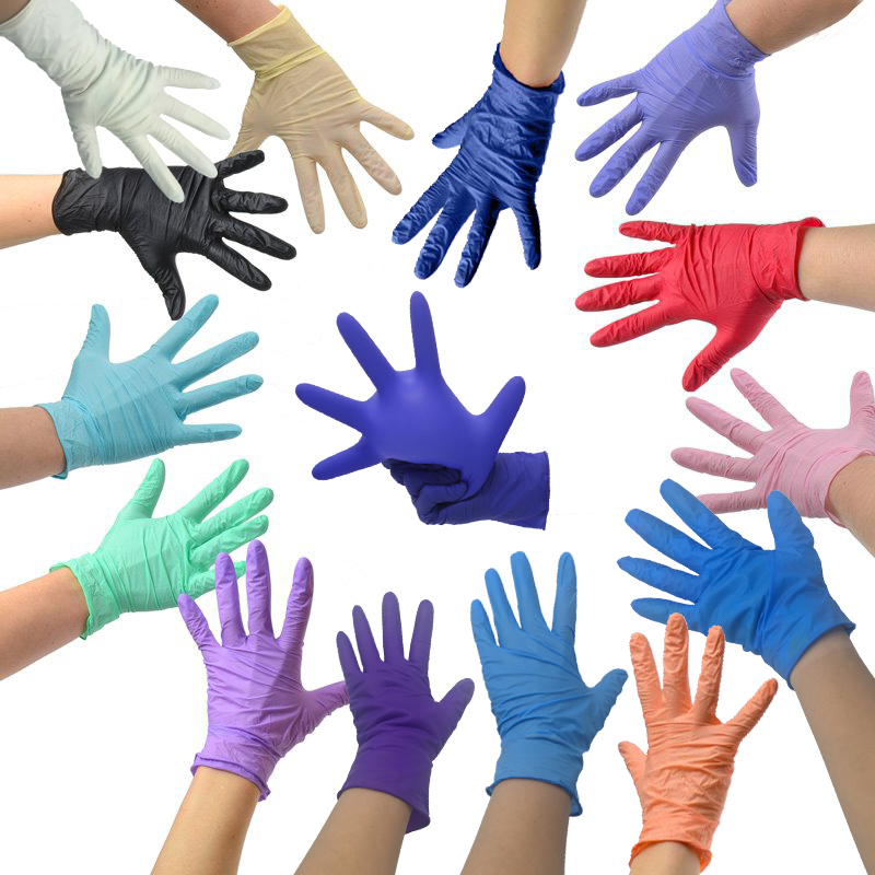 colored nitrile gloves